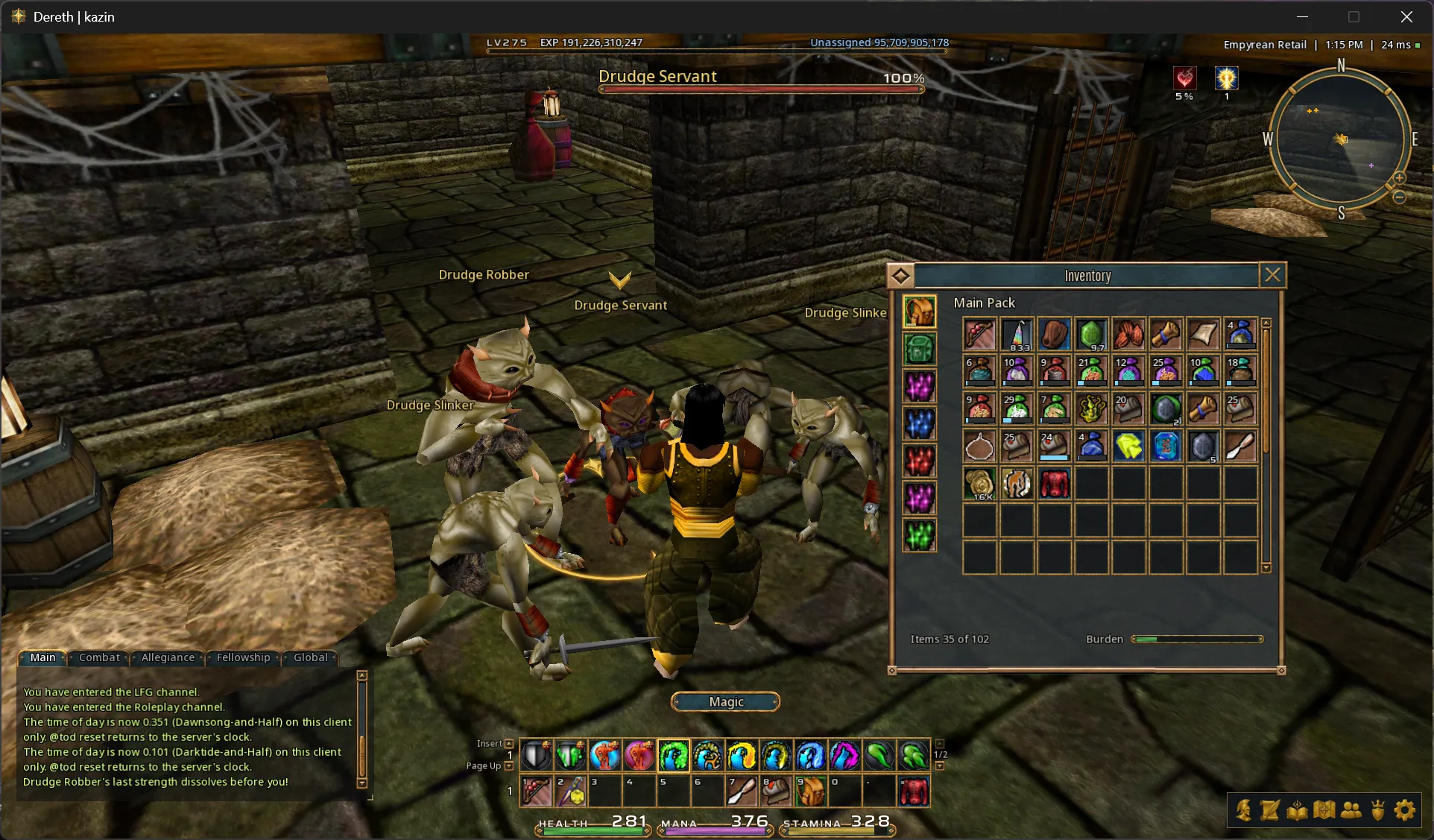 Horizon with keyboard and mouse, fighting drudges with the inventory open